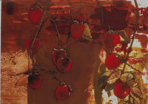 'persimmon tree'
15x21
oil on paper mounted on aluminum